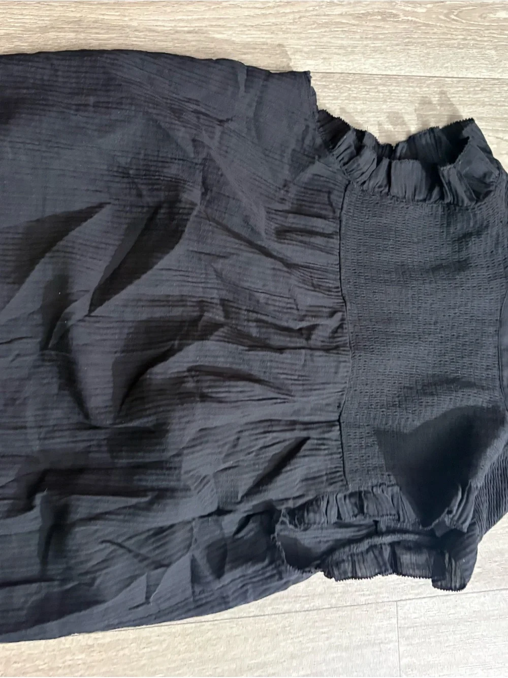 J. Crew Black Sleeveless Ruffle-Yoke Blouse